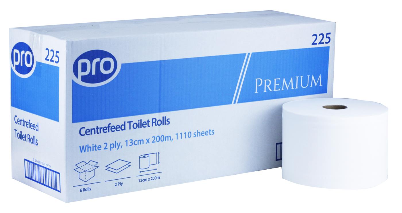 PRO Centrefeed Toilet Rolls 13cm x 200m