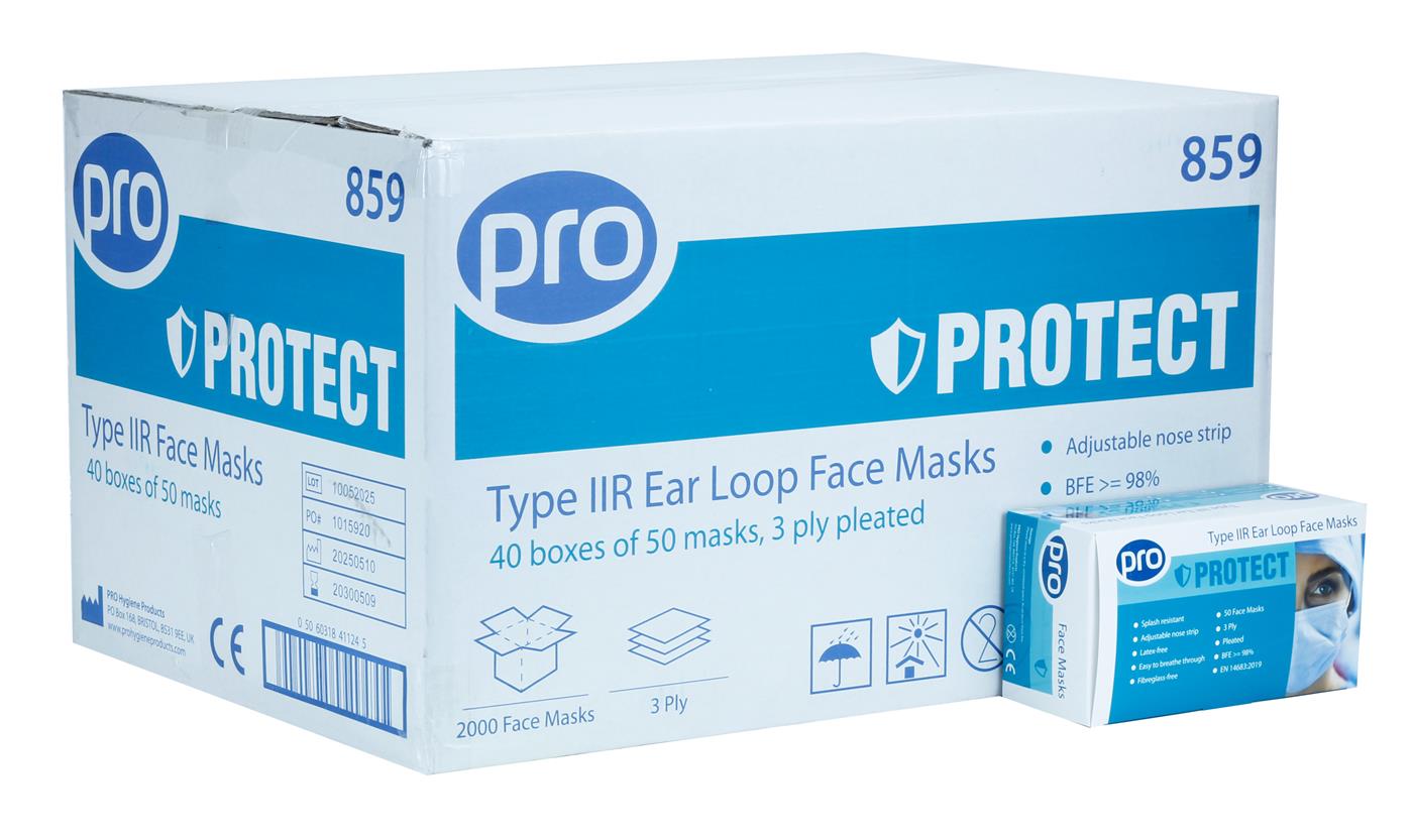 PRO Type IIR Ear Loop Face Mask Fluid Resistant