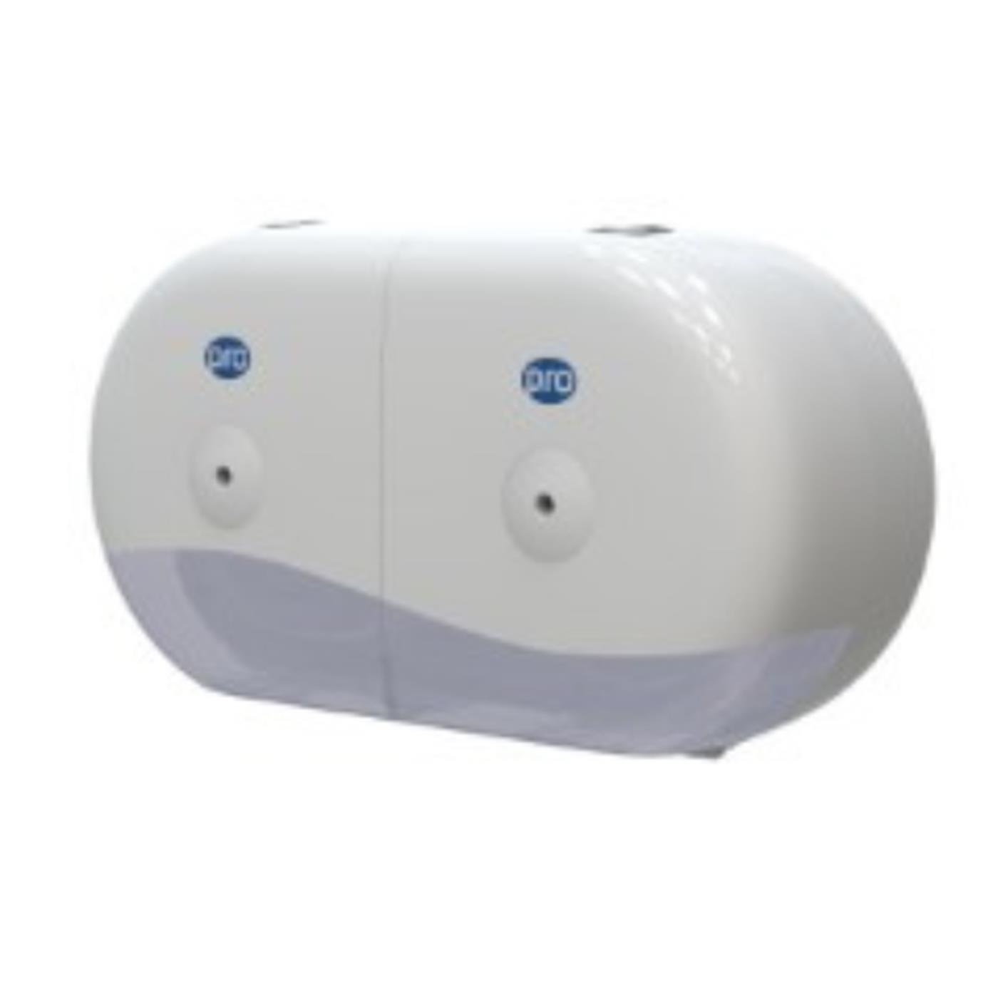 PRO Twin Mini Centrefeed Toilet Tissue Dispenser White