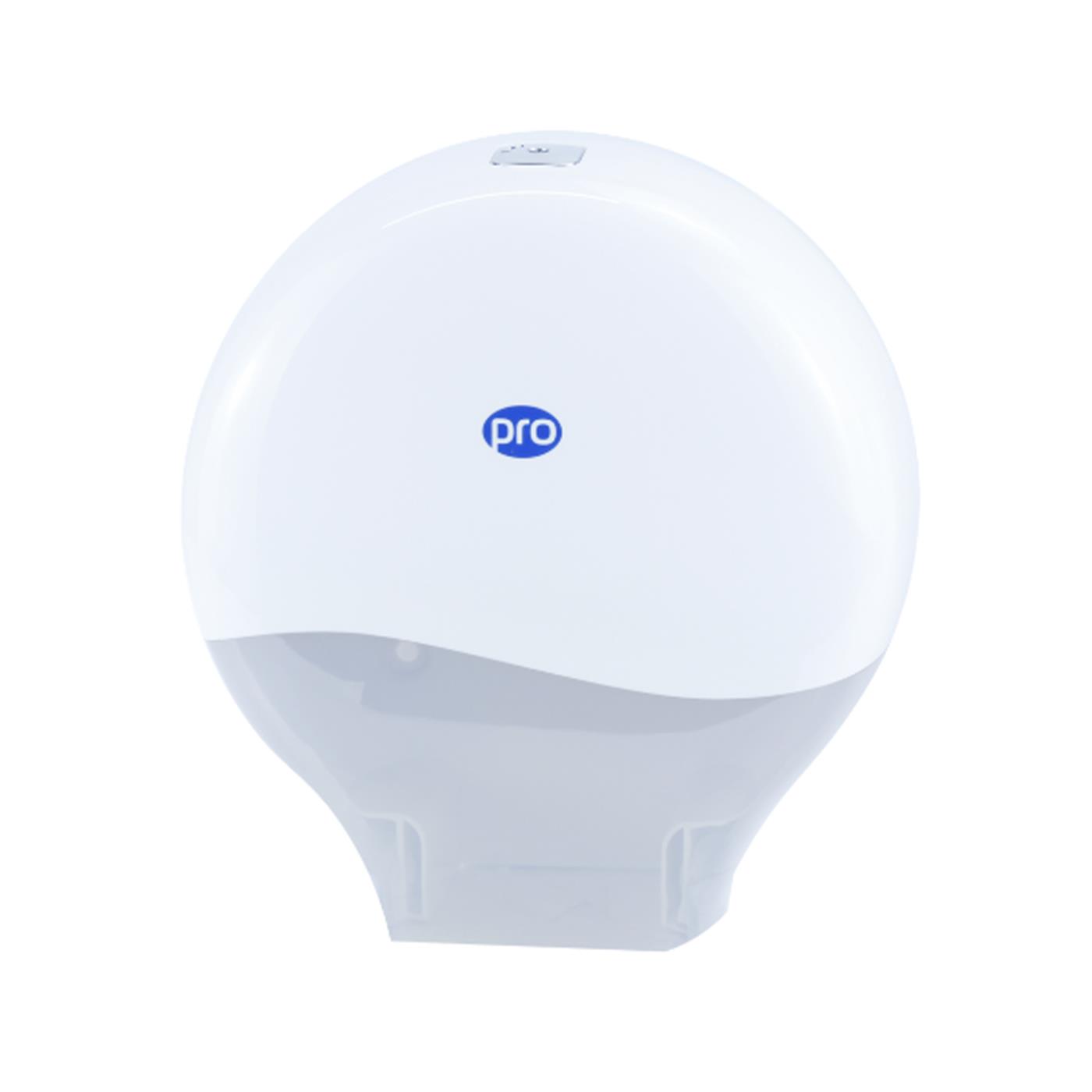 PRO Mini Jumbo Toilet Roll Dispenser White