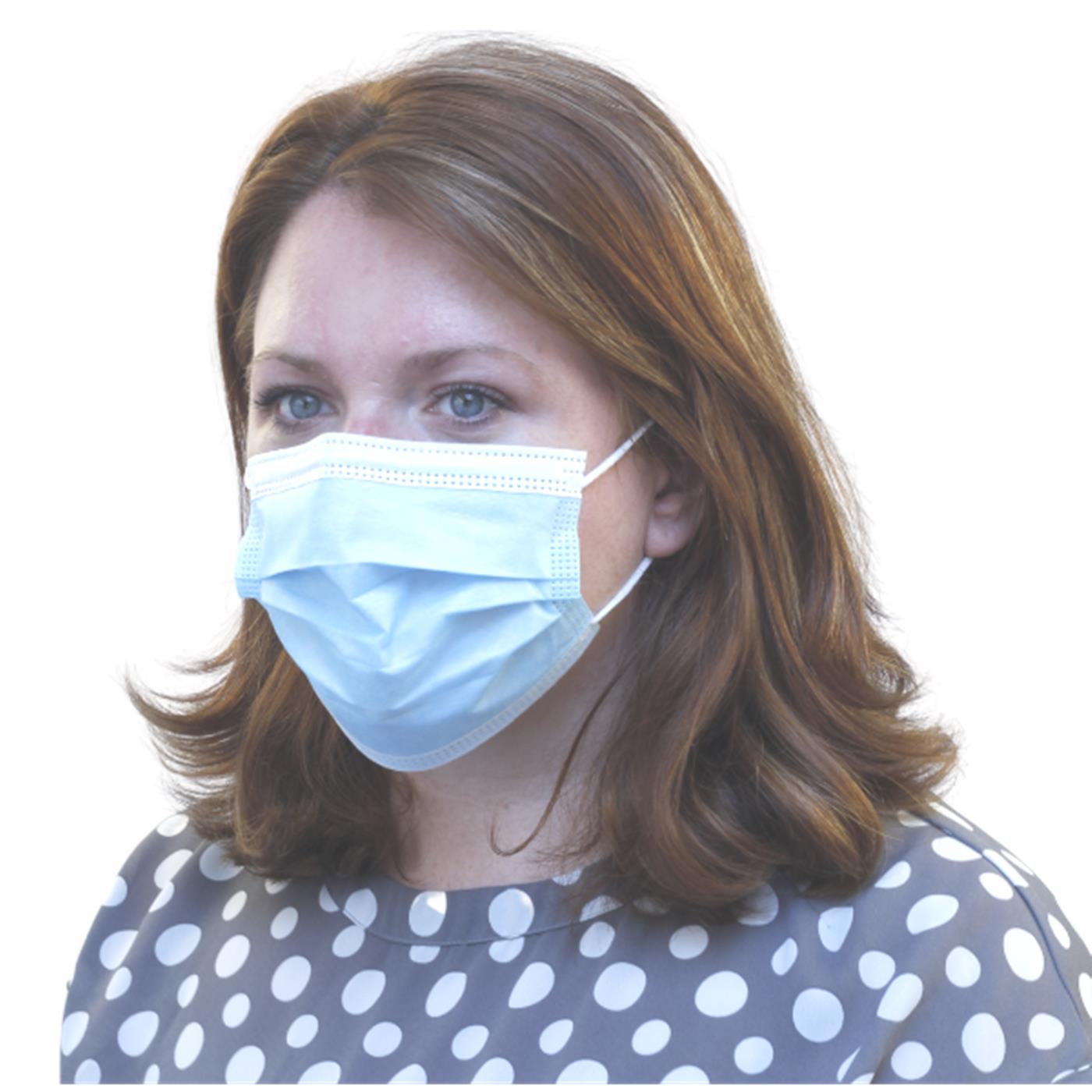 Fluid Resistant Ear Loop  Face Mask Type IIR White