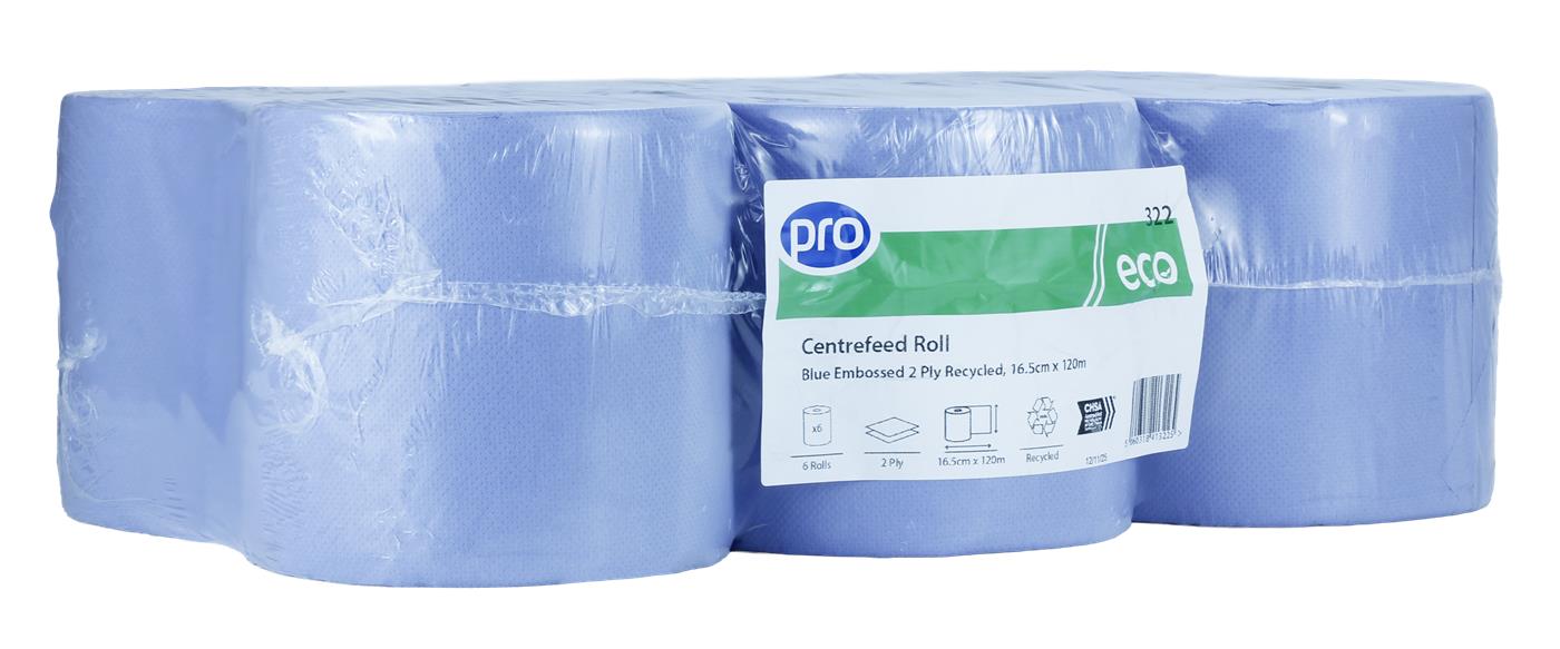 ValueX Centrefeed Rolls 2 Ply W 166mm X L 120m Blue (Pack 6) - BCF120 | Ryman Business® UK - View #8