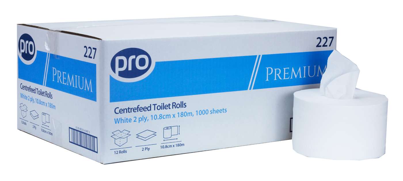 PRO Centrefeed Toilet Rolls 10.8cm x 180m (pure)