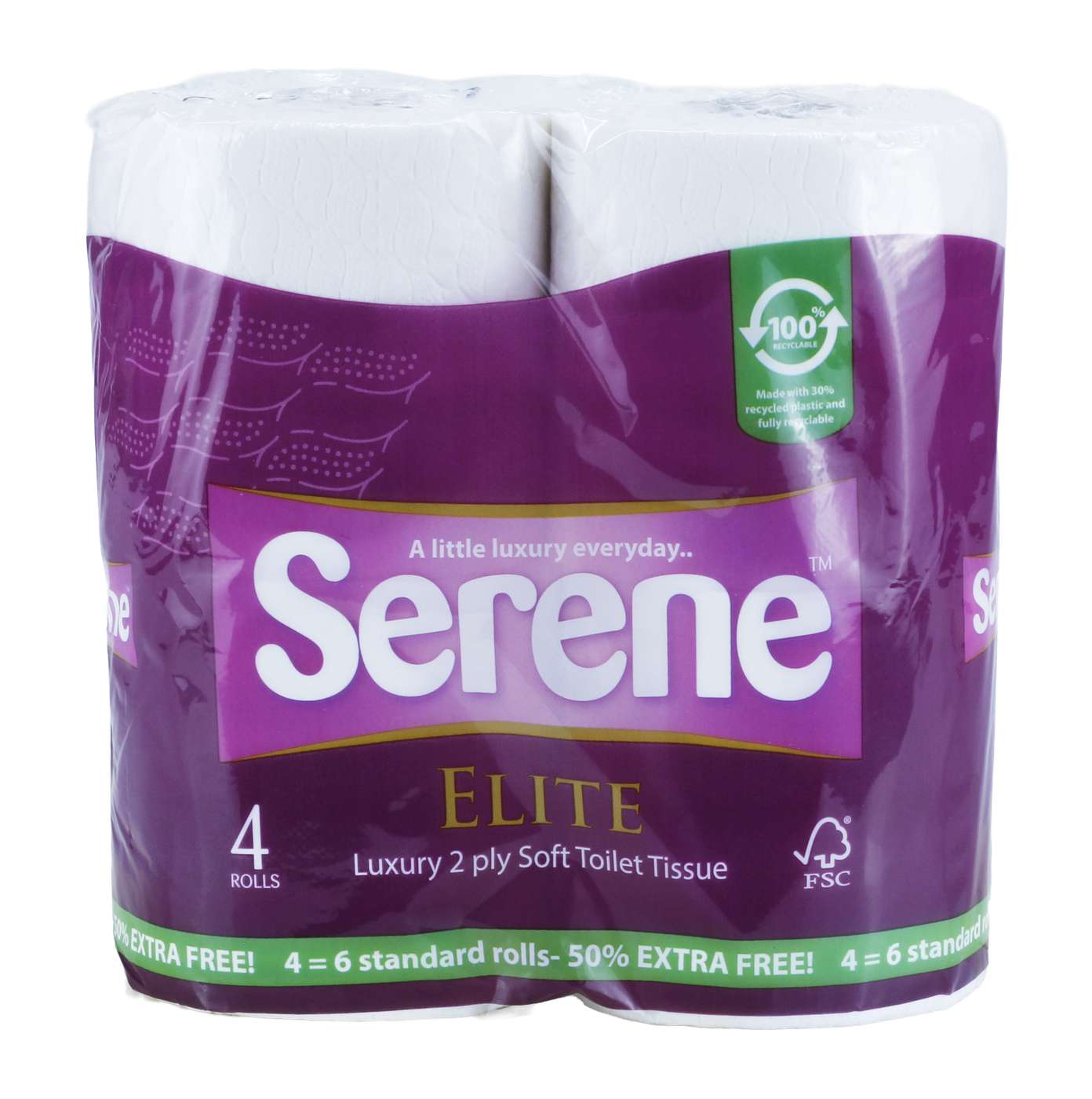 Serene Elite 2 Ply Embossed Toilet Rolls 260 Sheet