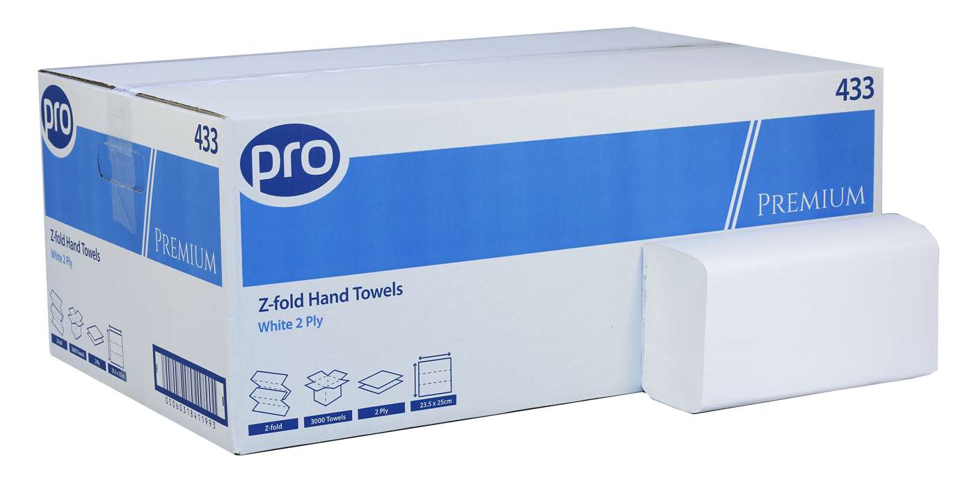 Pro Z-fold White 2 Ply Paper Towel