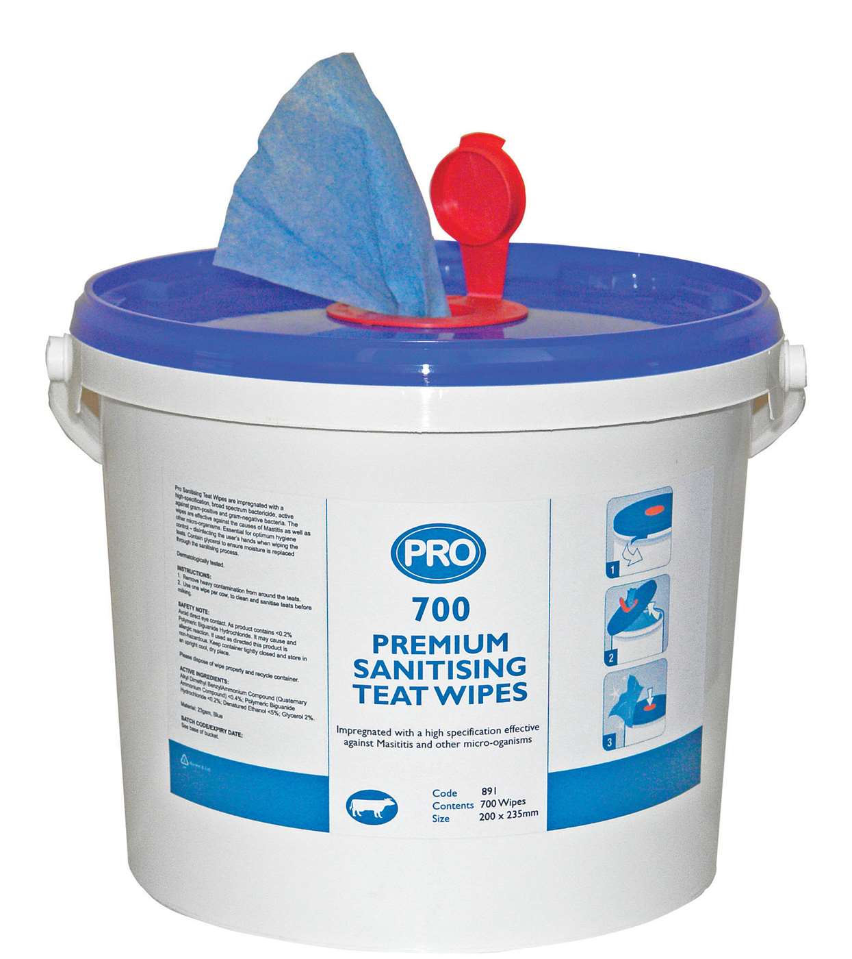 Premium Dairy Teat Wipe Bucket Only