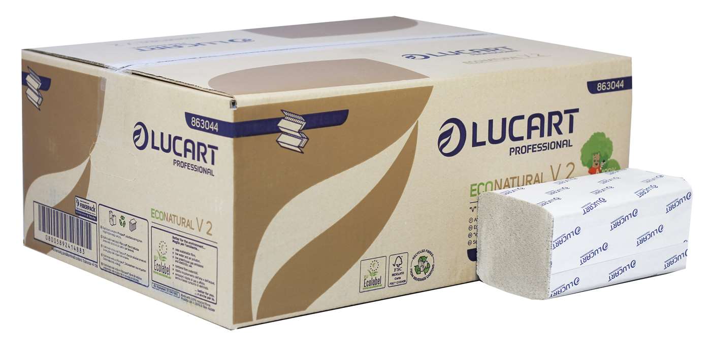 EcoNatural V-Fold 2 Ply Paper Towels 21 x 21cm Narrow Width