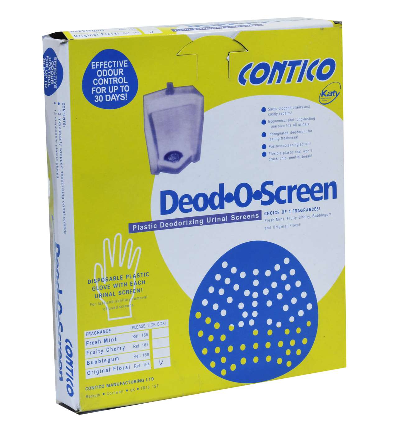 Urinal Screen Floral Blue