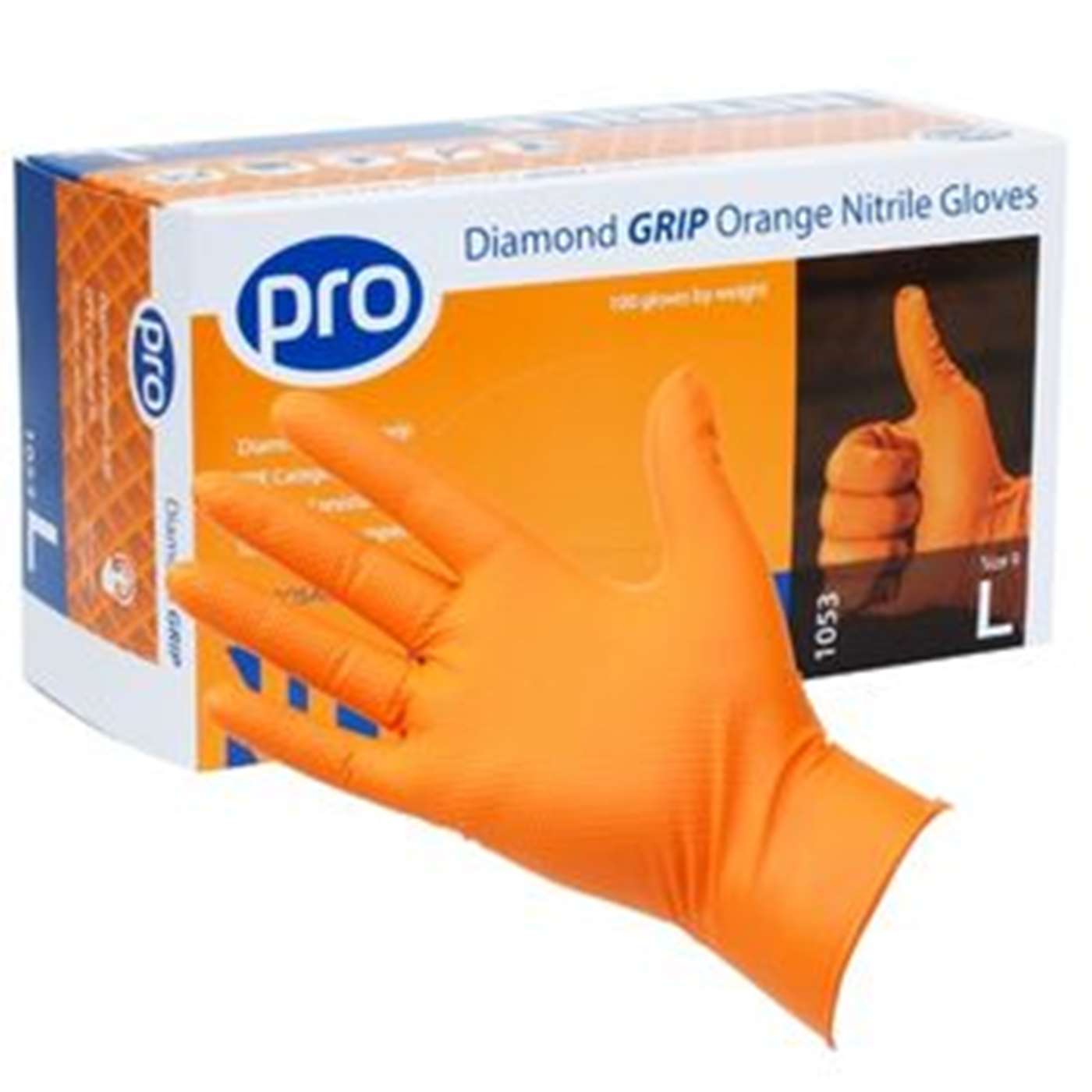 Black Nitrile Gloves Large Eppco 8843 Tiger Grip Orange Nitrile