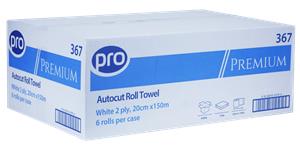PRO Autocut 2 Ply White Roll Towel