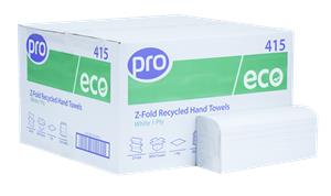 PRO Z-Fold Recycled White 1 Ply Paper Towels 