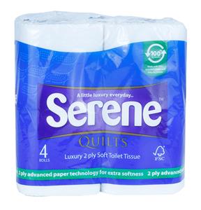Serene 2 Ply Quilted Toilet Rolls 200 Sheet 40 Rolls
