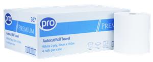 PRO Autocut 2 Ply White Roll Towel